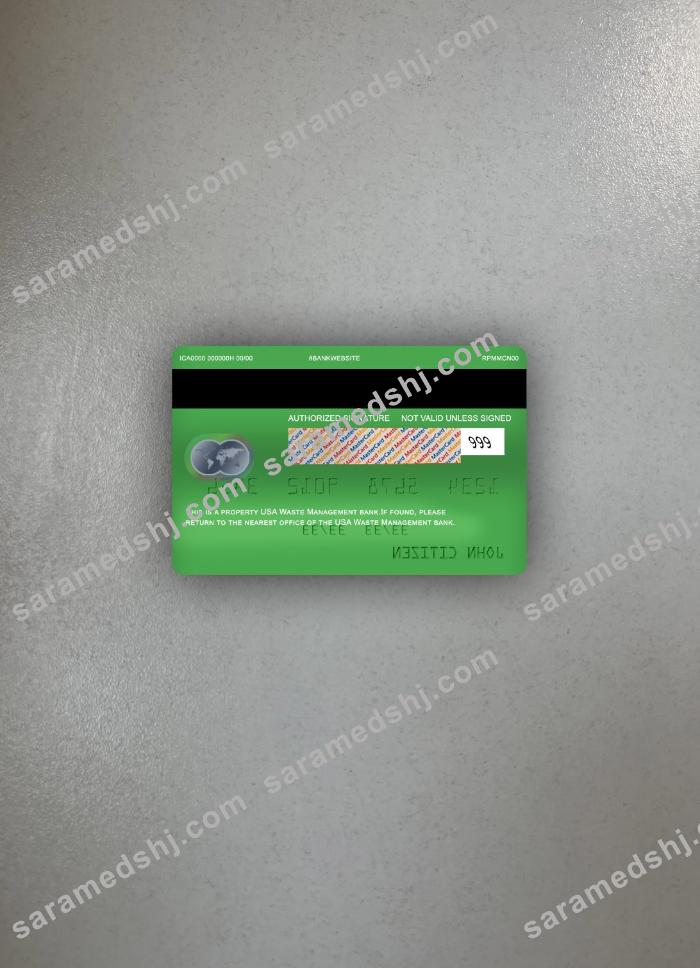 USA Waste Management bank mastercard photolook back